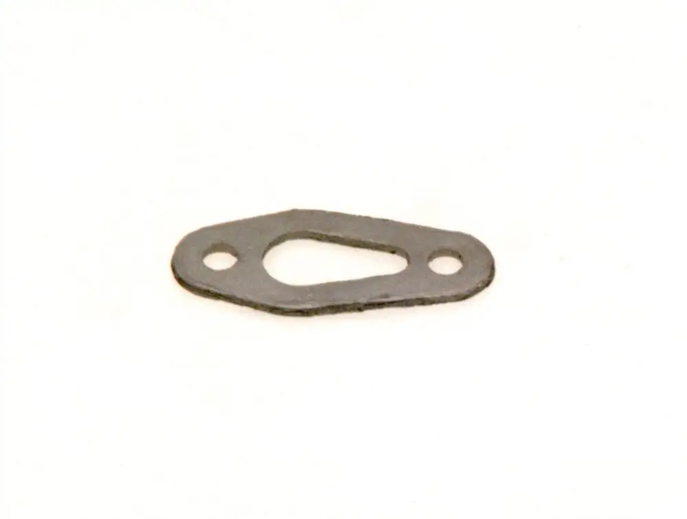 Dichtung für Zündelektrode, flaches, ovales Metallteil mit zwei Löchern. Originalteil von Bosch zur Verwendung in Zündsystemen.